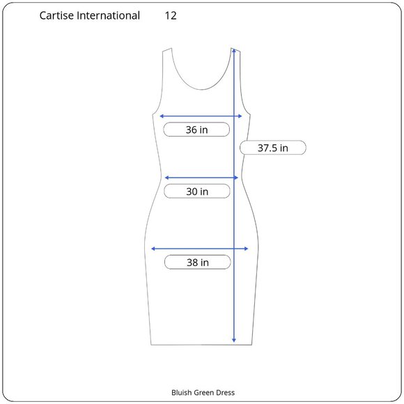 Cartise International Bluish Green Dress Size 12 - Picture 7 of 7